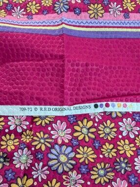 Vibrant Pink, Purple & Yellow Crinkle Cotton Fabric 45"x40"